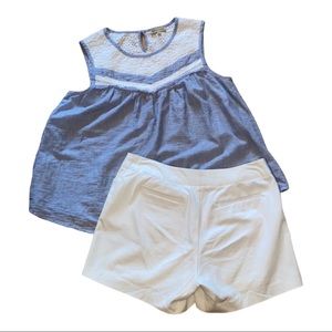 Skirtin Around White Shorts w/ Gold Button New Canaan CT  - Size 6